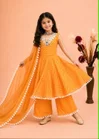 Oc 253 Heavy Faux Georgette Digital Print Work Kids Gown With Bottom Dupatta